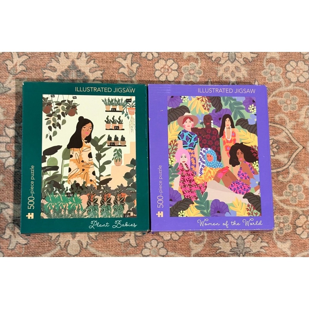 Two New 500 Piece Boho Lady Puzzles Plant Babies and Women of the World Target